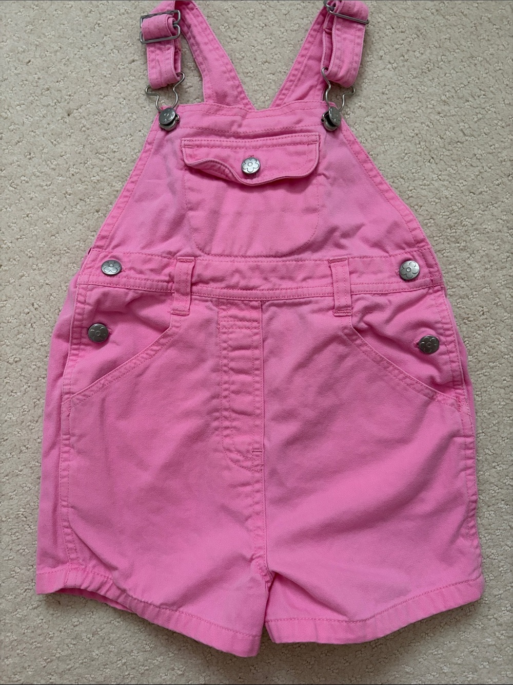 Northwest Blue Pink Short Overalls with Silver Hardware